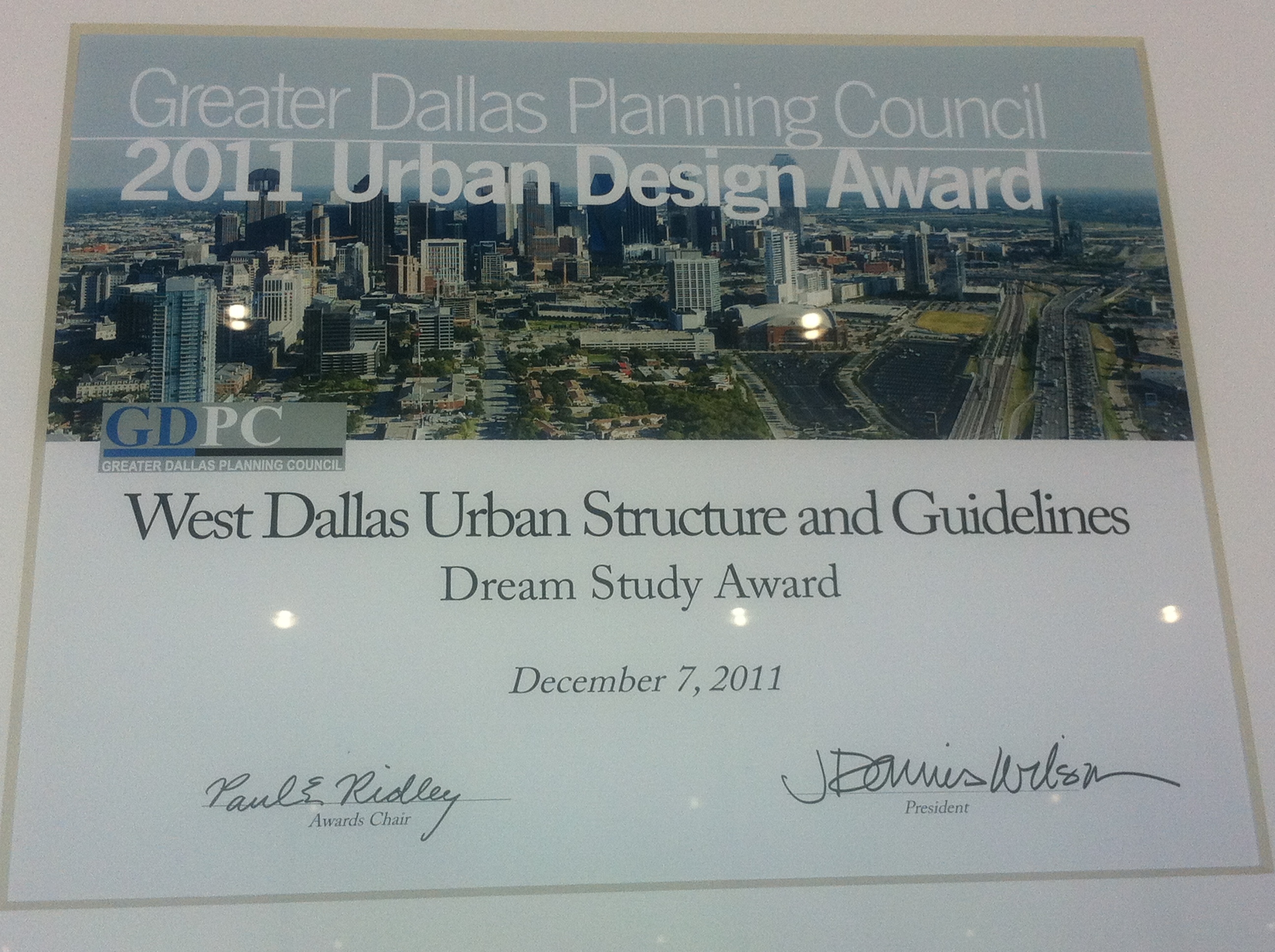 Urban Structure receives 2011 GDPC Dream Study Award