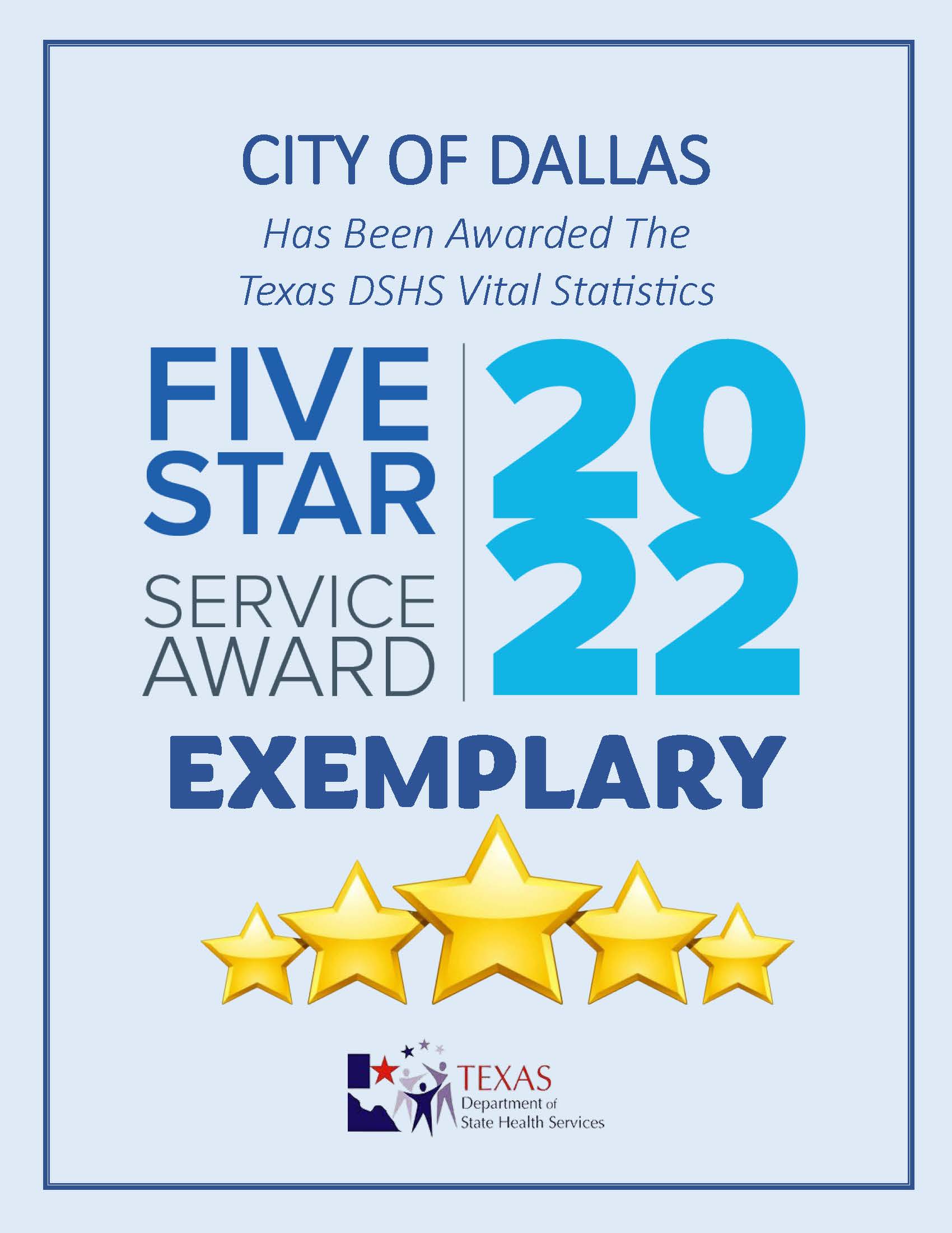 Five Star Service Award image
