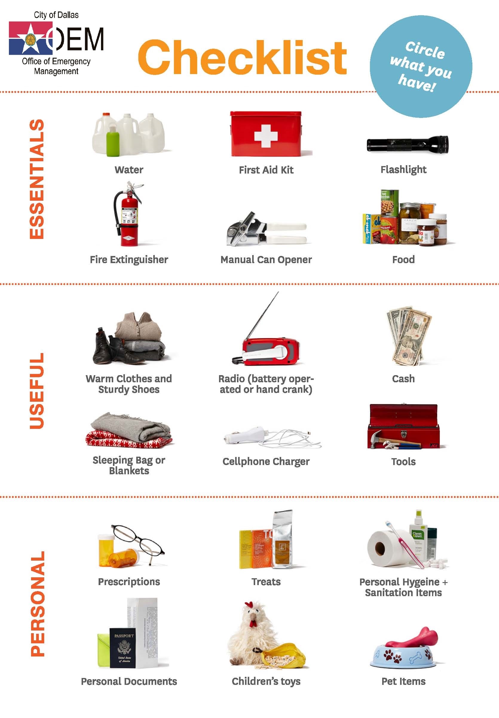 survival kit checklist