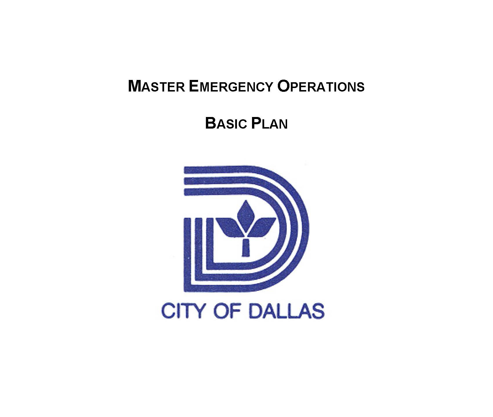 Master Emergency Operations Plan Cover Image