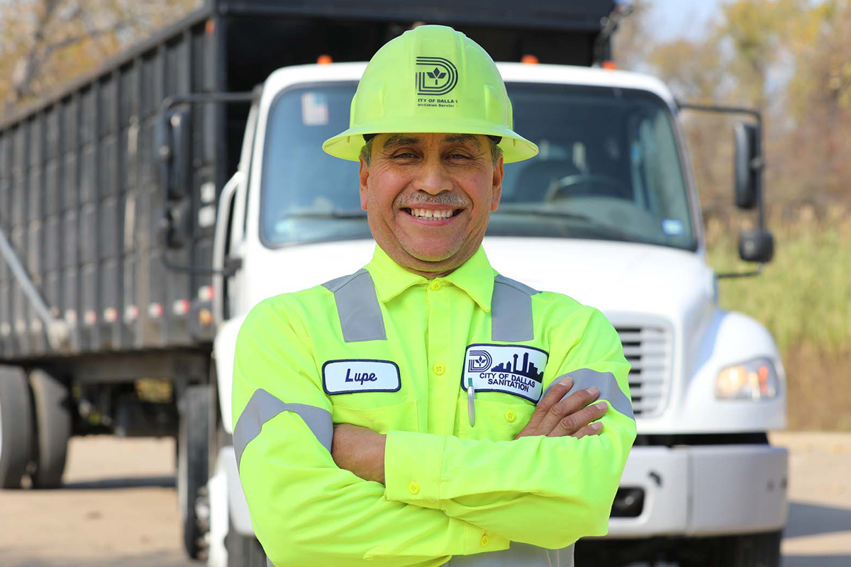 friendly Sanitation employee