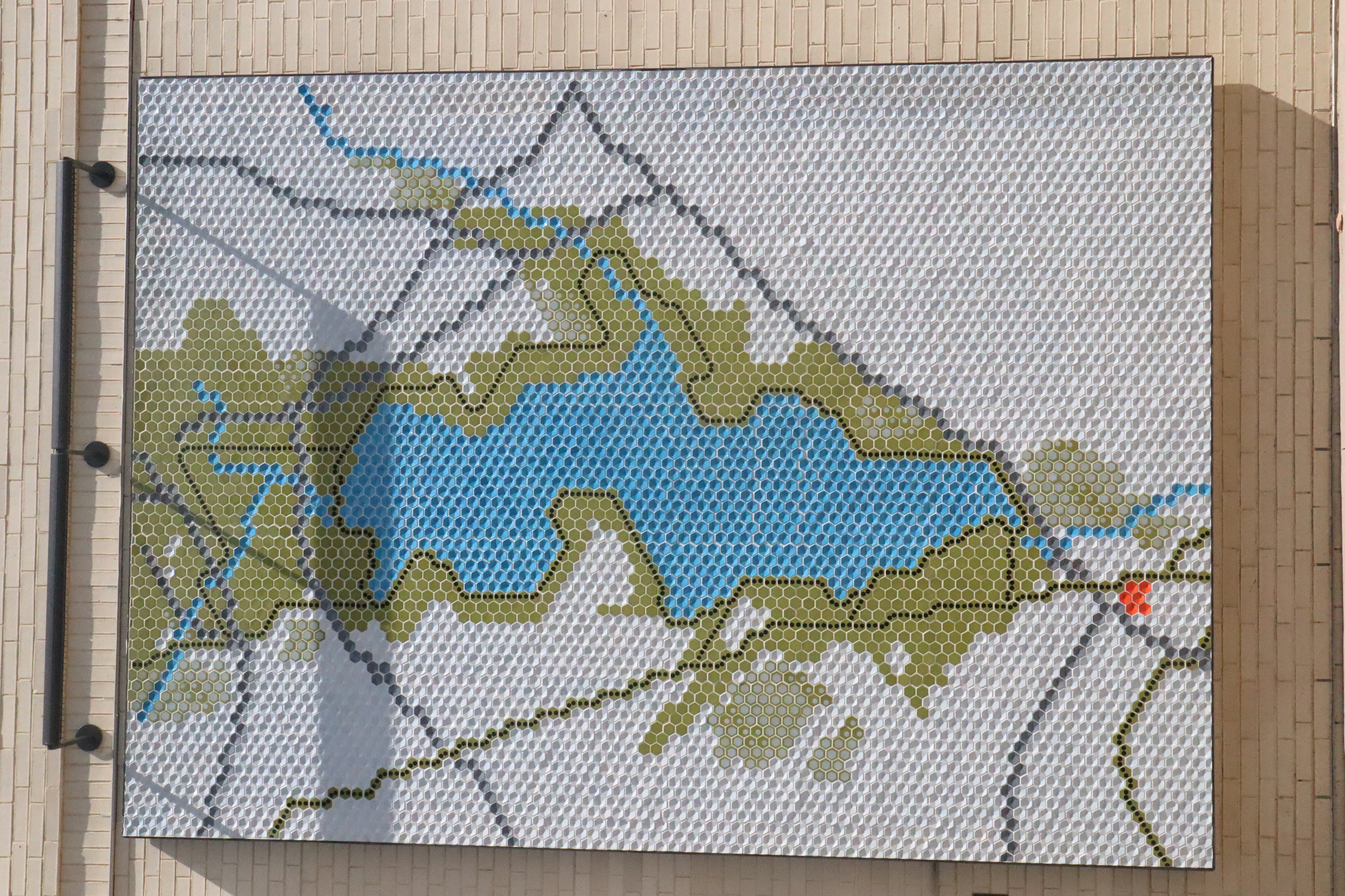 Artistic map of the White Rock Lake region of Dallas.