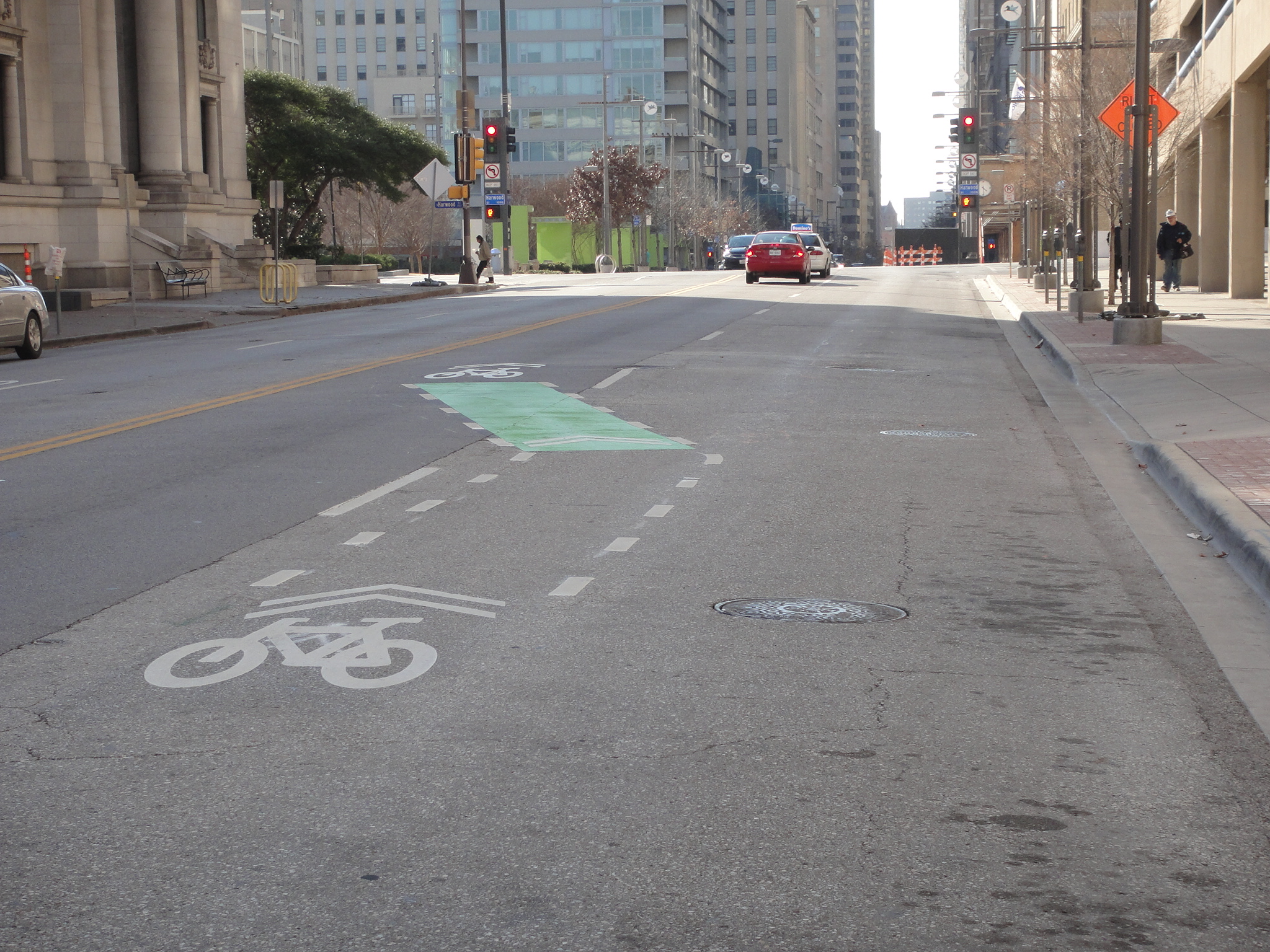 Main Street Sharrows - Green Paint_1.JPG