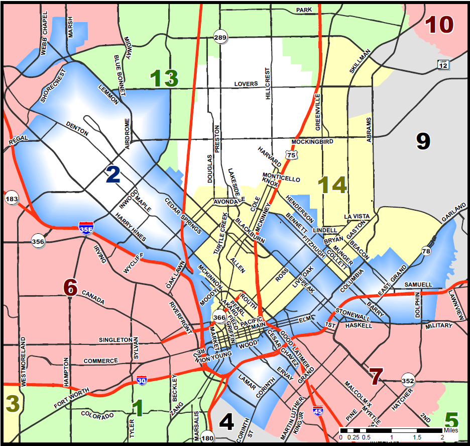 dallas city limits map District 2 Map dallas city limits map