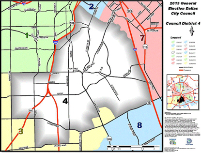 Oak Cliff Zip Code Map District 4 Map