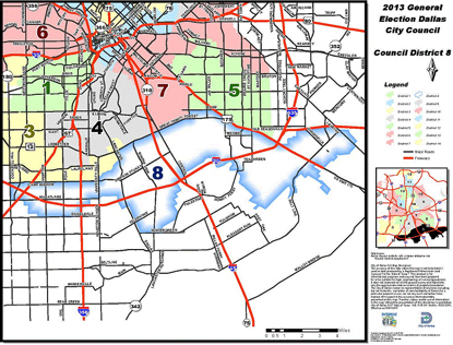 dallas city hall map District 8 Map dallas city hall map